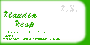 klaudia wesp business card